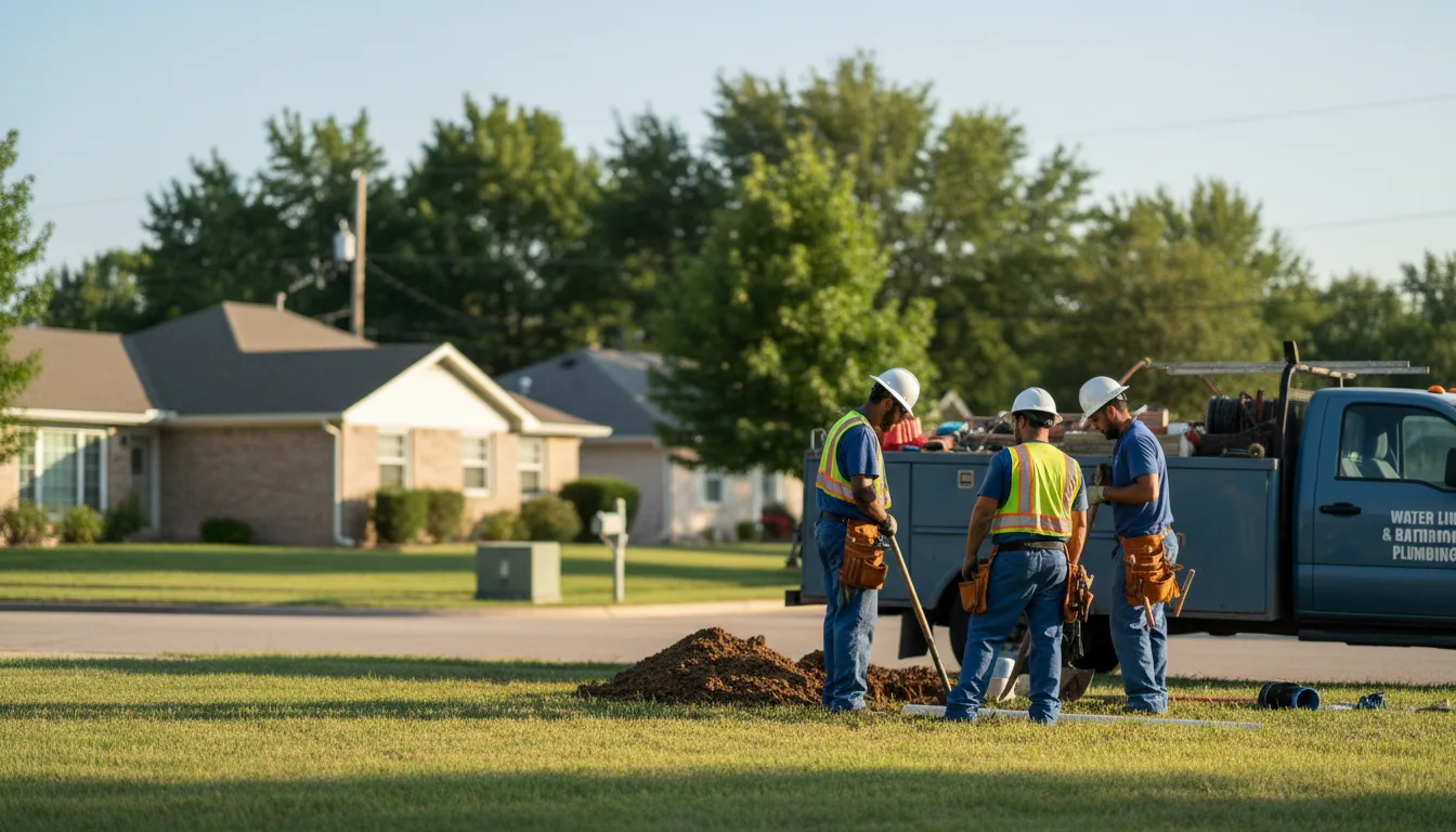 Residential water line and bathroom plumbing service in Mcfarland, KS